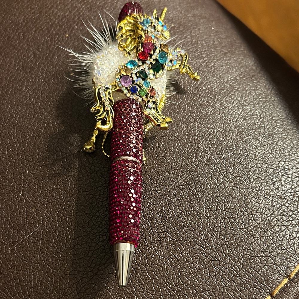 Sparkling Unicorn Pen with Gem Accents